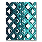 Teal Gradient Modern Interlocking Geometric Rug