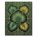 Emerald Green Tropical Palm Leaf Frame Rug