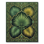 Emerald Green Tropical Palm Leaf Frame Rug