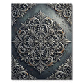 Elegant Metallic Silver Ornate Filigree Rug