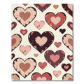 Distressed Romantic Heart Collage Cream Red Rug