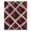 Red Hearts Lattice Dimensional Rug