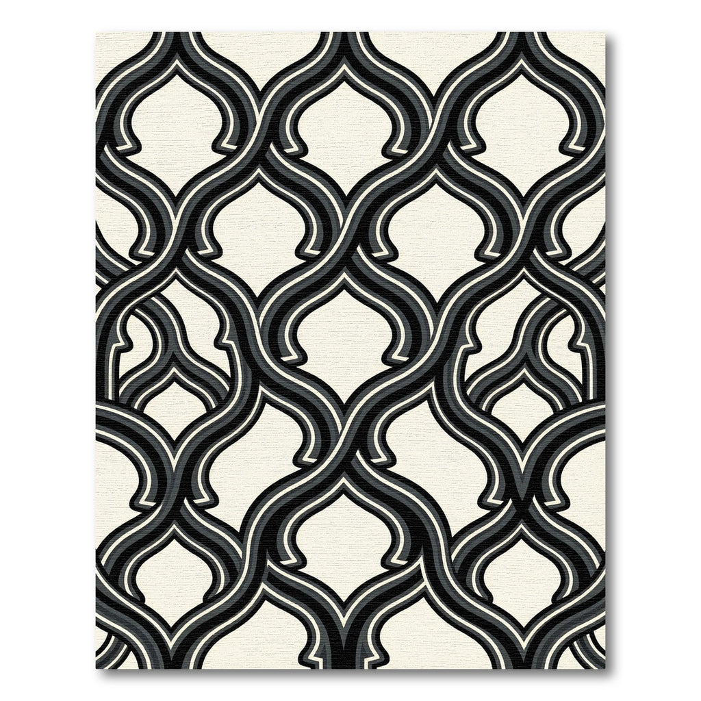 Monochromatic Interlocking Arch Pattern Rug