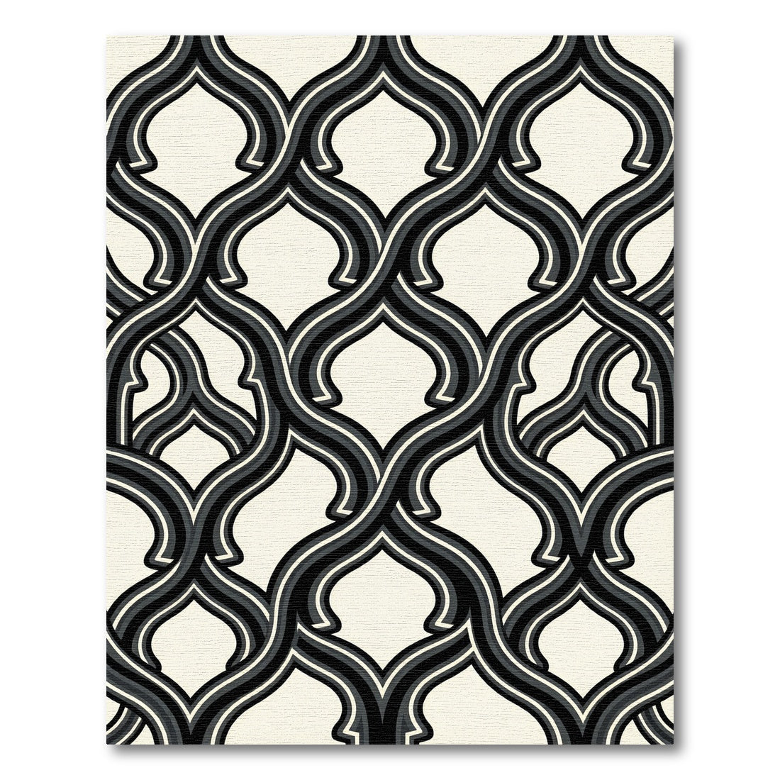 Monochromatic Interlocking Arch Pattern Rug