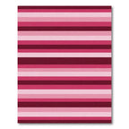 Pink And Burgundy Horizontal Stripes Rug