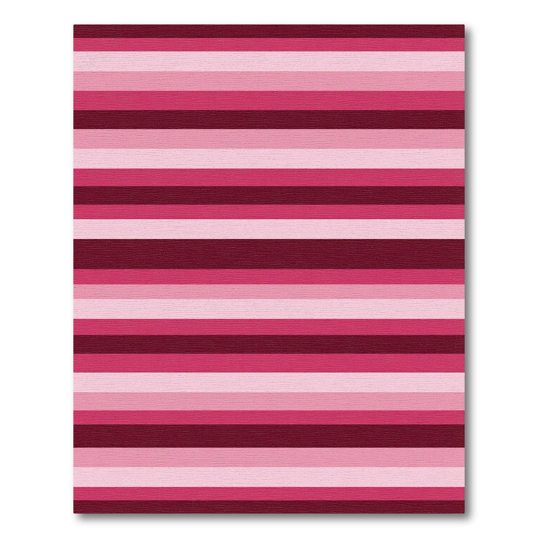 Pink And Burgundy Horizontal Stripes Rug