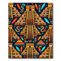Vibrant Aztec Serpent Temple Art Rug