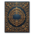 Gold Filigree Ornate Royal Navy Medallion Rug