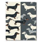 Minimalist Split Dachshund Dog Illustration Rug