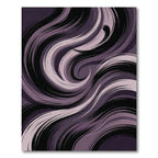Moody Purple Abstract Swirl Waves Rug