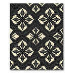 Gothic Black and Cream Flourish Trellis Rug