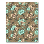 Luminous Teal and Beige Cherry Blossom Rug