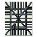 Charcoal Gray Geometric Stacking Bars Rug
