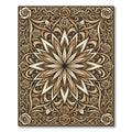 Warm Earthy Tone Floral Mandala Rug