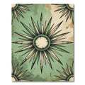 Vintage Sage Starburst Compass Medallion Rug
