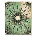 Vintage Sage Starburst Compass Medallion Rug