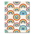 Whimsical Colorful Smiling Rainbow Kids Illustration Rug