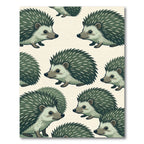 Whimsical Sage Green Hedgehog Flora Rug