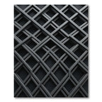 Monochromatic Interlocking Geometric Grid Linear Rug