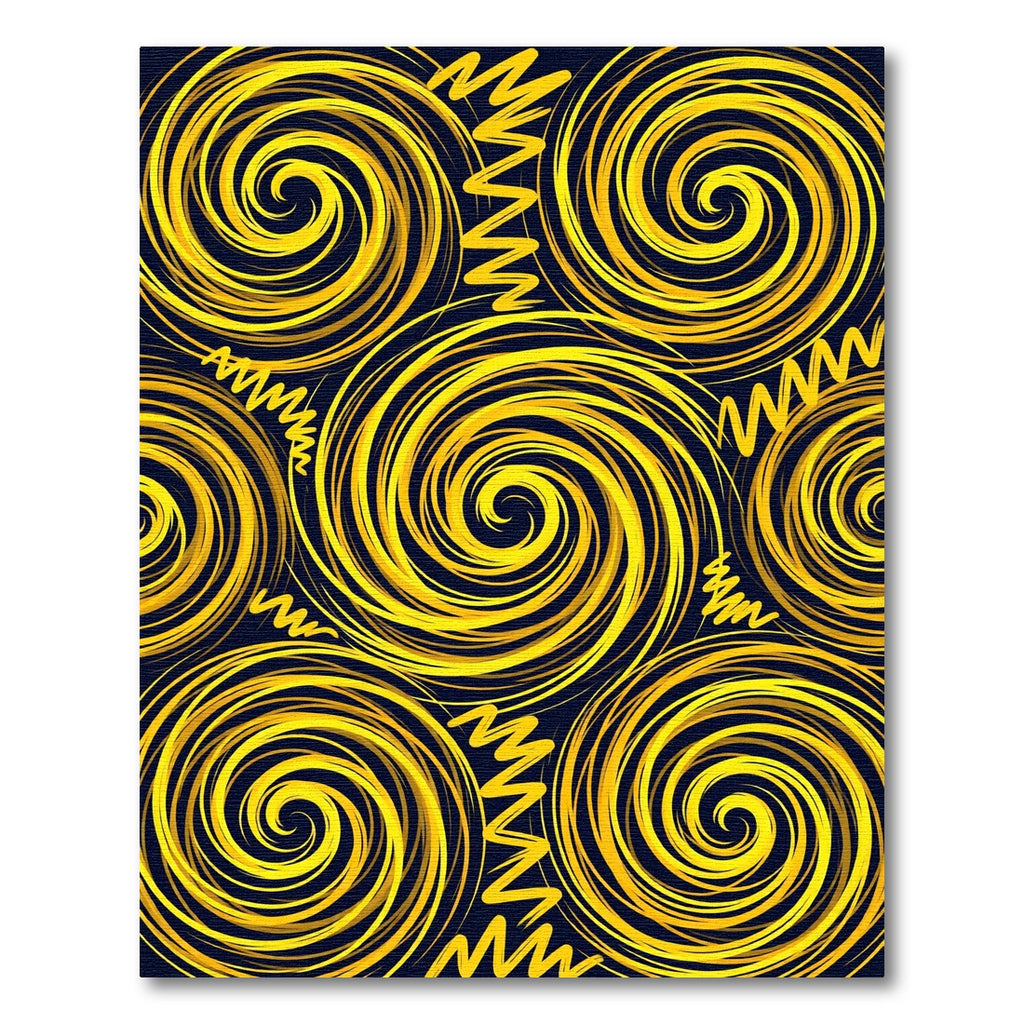 Vibrant Golden Radiant Swirl Abstract Rug