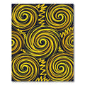 Vibrant Golden Radiant Swirl Abstract Rug