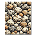 Neutral Earthy Tones River Stone Assembly Rug