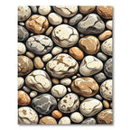 Neutral Earthy Tones River Stone Assembly Rug