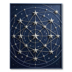 Celestial Midnight Blue Astral Geometric Rug