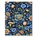 Peachy Blush Blue Floral Scrollwork Rug
