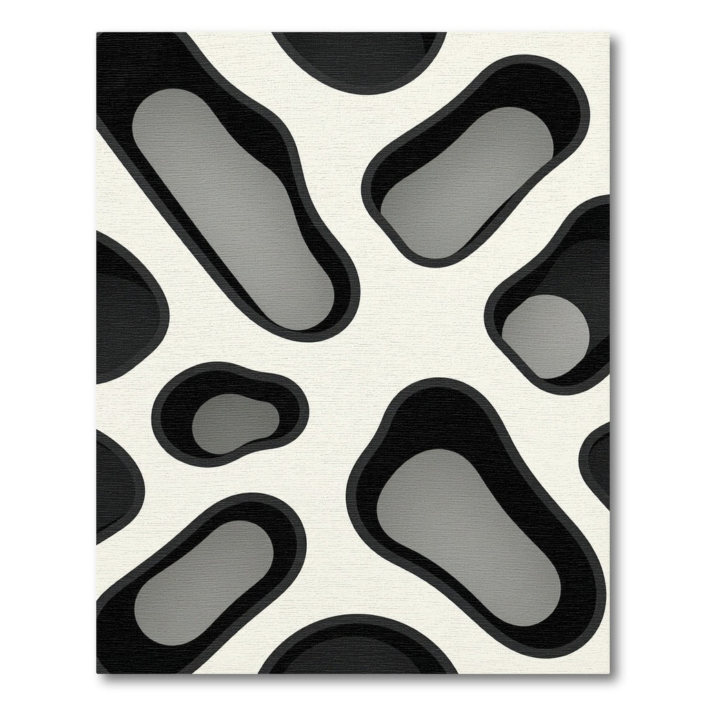 Black and White Abstract Organic Shape Rug