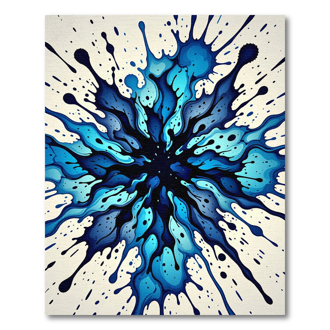 Vivid Ocean Blue Splash Explosion Rug