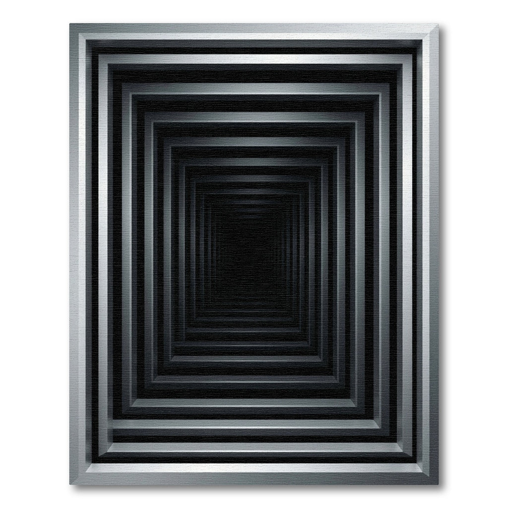 Monochrome Geometric Gradient Tunnel Rug