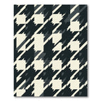 Modern Black and Cream Houndstooth Geometric Rug
