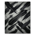 Monochrome Black and White Abstract Brushstroke Rug