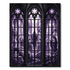 Gothic Violet Stained Glass Cathedral Arch Rug