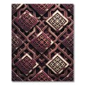 Ornate Crimson Geometric Interlocking Tile Rug