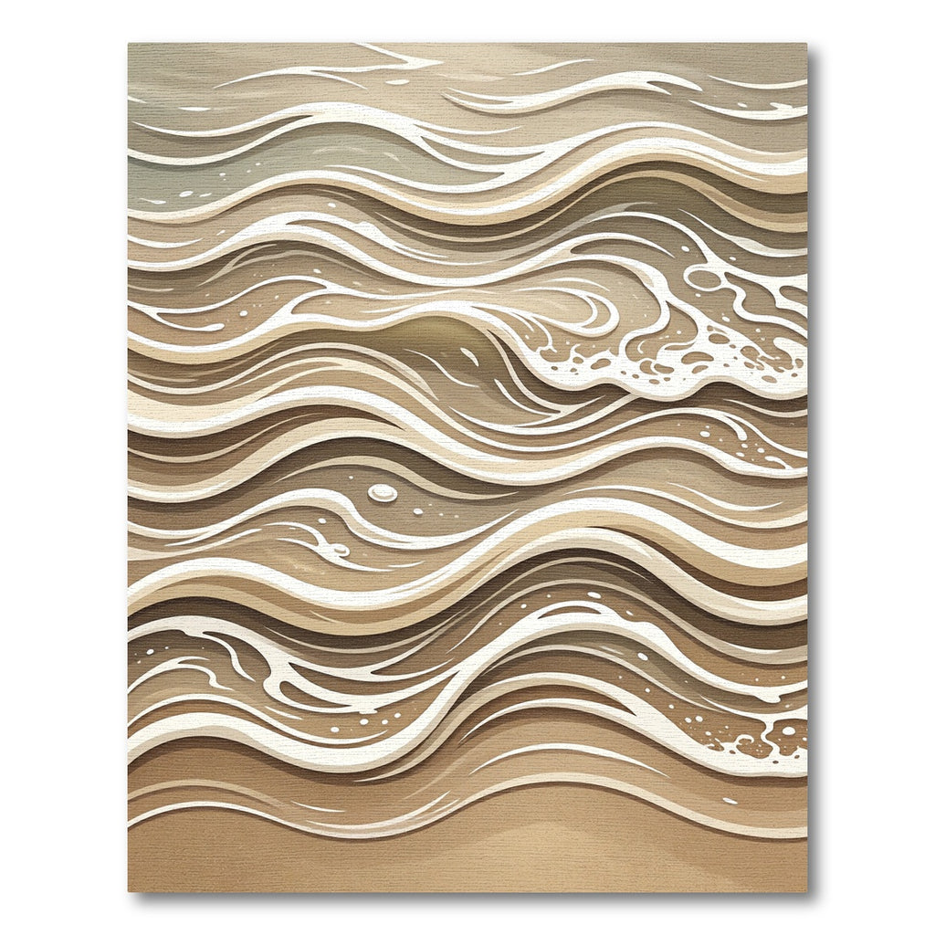 Earthy Sand Wave Abstract Area Rug