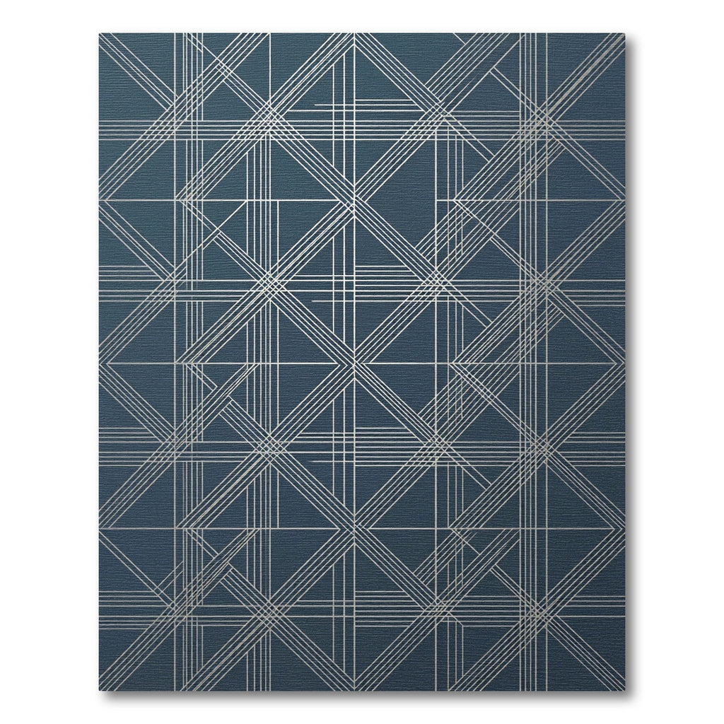 Deep Blue Intersecting Lines Rug