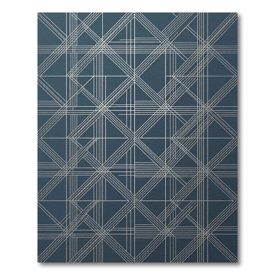 Deep Blue Intersecting Lines Rug