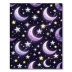 Celestial Crescent Moon and Starry Sky Rug