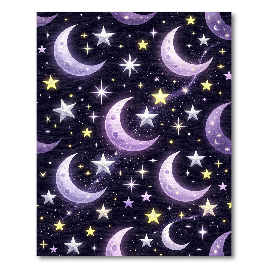 Celestial Crescent Moon and Starry Sky Rug