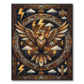 Golden Eagle Thunder Geometric Art Rug