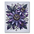 Botanical Deep Purple Passion Flower Garden Rug