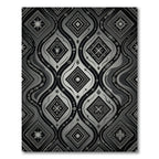 Monochromatic Tribal Geometric Diamond Waves Rug