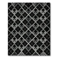 Black Silver Diamond Lattice Quilt Rug