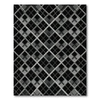Black Silver Diamond Lattice Quilt Rug