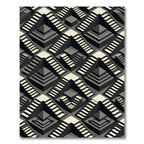 Monochromatic Isometric Stairway Maze Rug