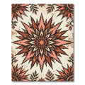 Burnt Orange Floral Starburst Medallion Rug