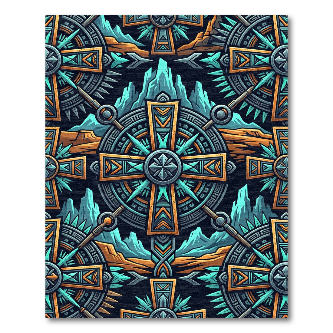 Ancient Sunstone Mountain Cross Rug