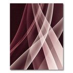Minimalist Burgundy Velvet Abstract Flow Rug